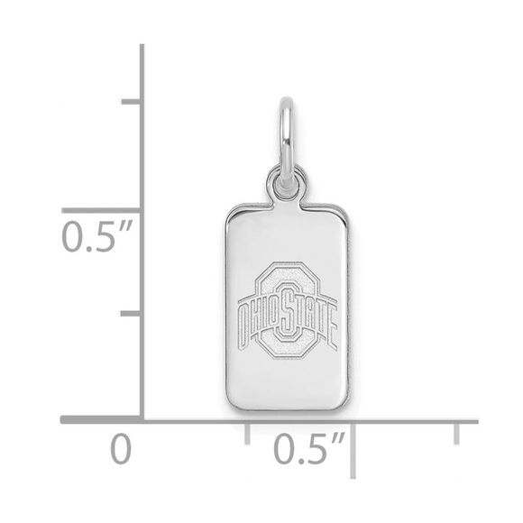 Sterling Silver Rhodium Plated The Ohio State Univ. XS Tag Charm - Picture 4 of 6